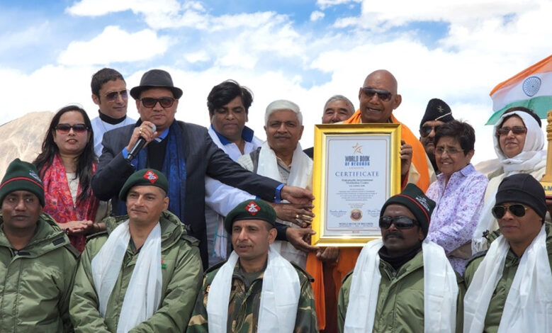 Mass Yoga at Pangong Lake gets included in World Book of Records