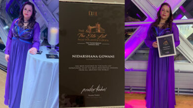 Social Activist and Philanthropist Nidarshana Gowani honored as Top 50 Influential Indians across the World at Iconic London Bridge